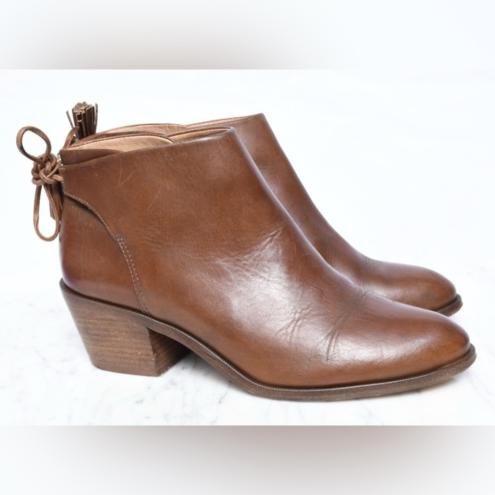 Madewell et Sezane Billie Ankle Booties in tan leather size 9